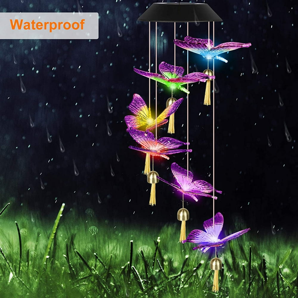 Color-Changing Wind Chime with Bell - Illuminate Your Outdoor Space in Style!
