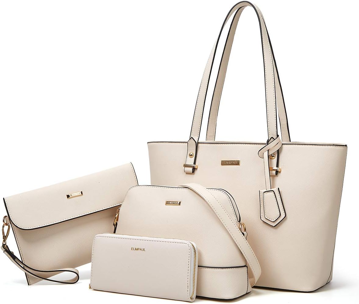 Chic Elegance Unleashed: 4-Piece Women's Fashion Power Pack. Handbag, Wallet, Tote, and Satchel Set