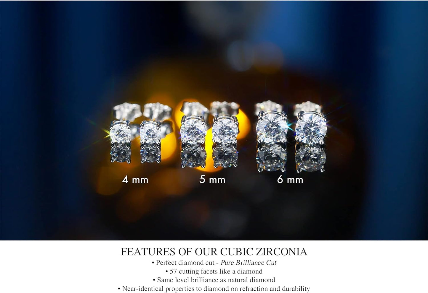 Dazzle and Delight: 925 Sterling Silver Stud Earrings with Austria's Finest Cubic Zirconia – Unleash Brilliance in Every Size