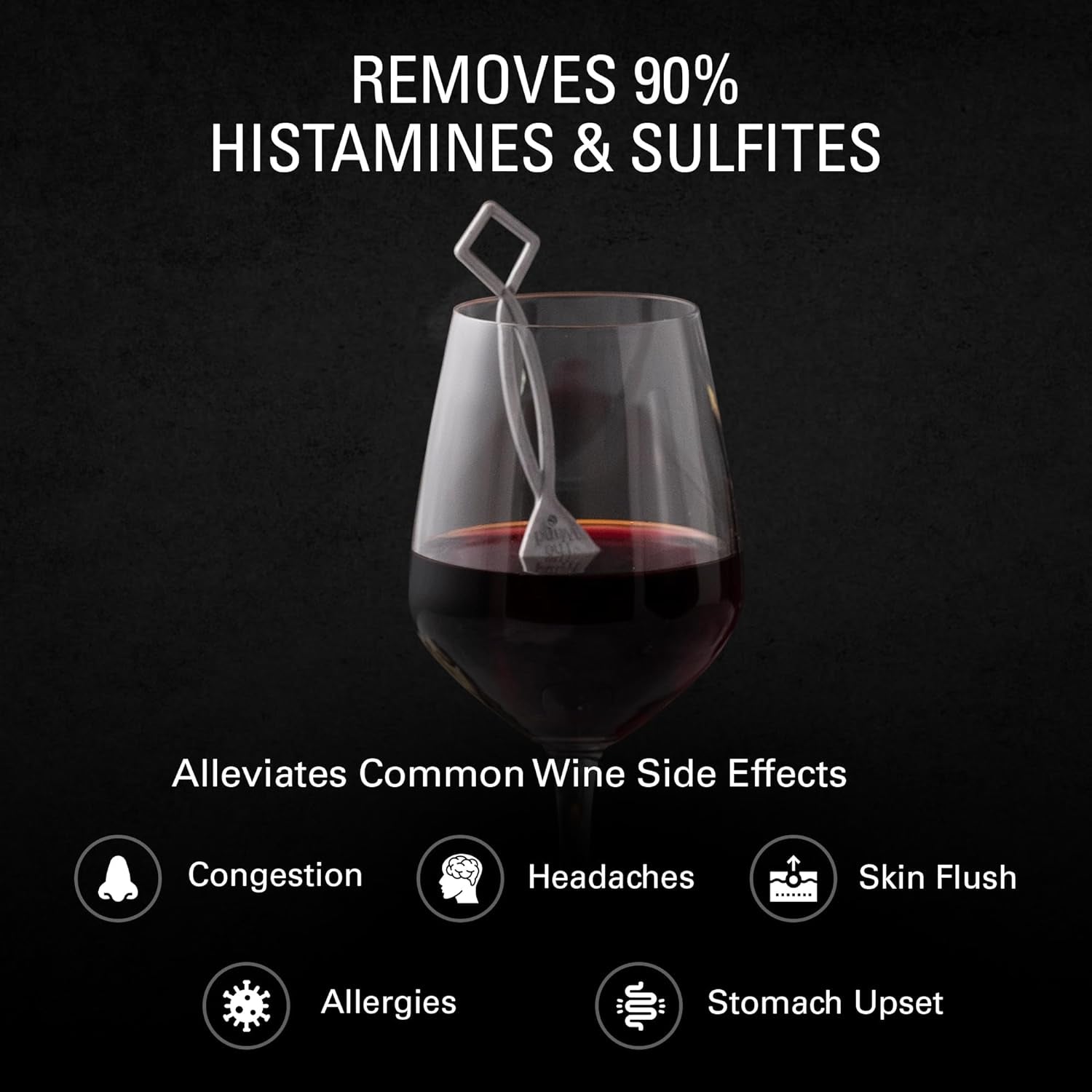 Wine Bliss Unleashed: Pure wine Silver & Gold Wand – Filters Histamines and Sulfites, Elevates Taste, and Aids Allergies!