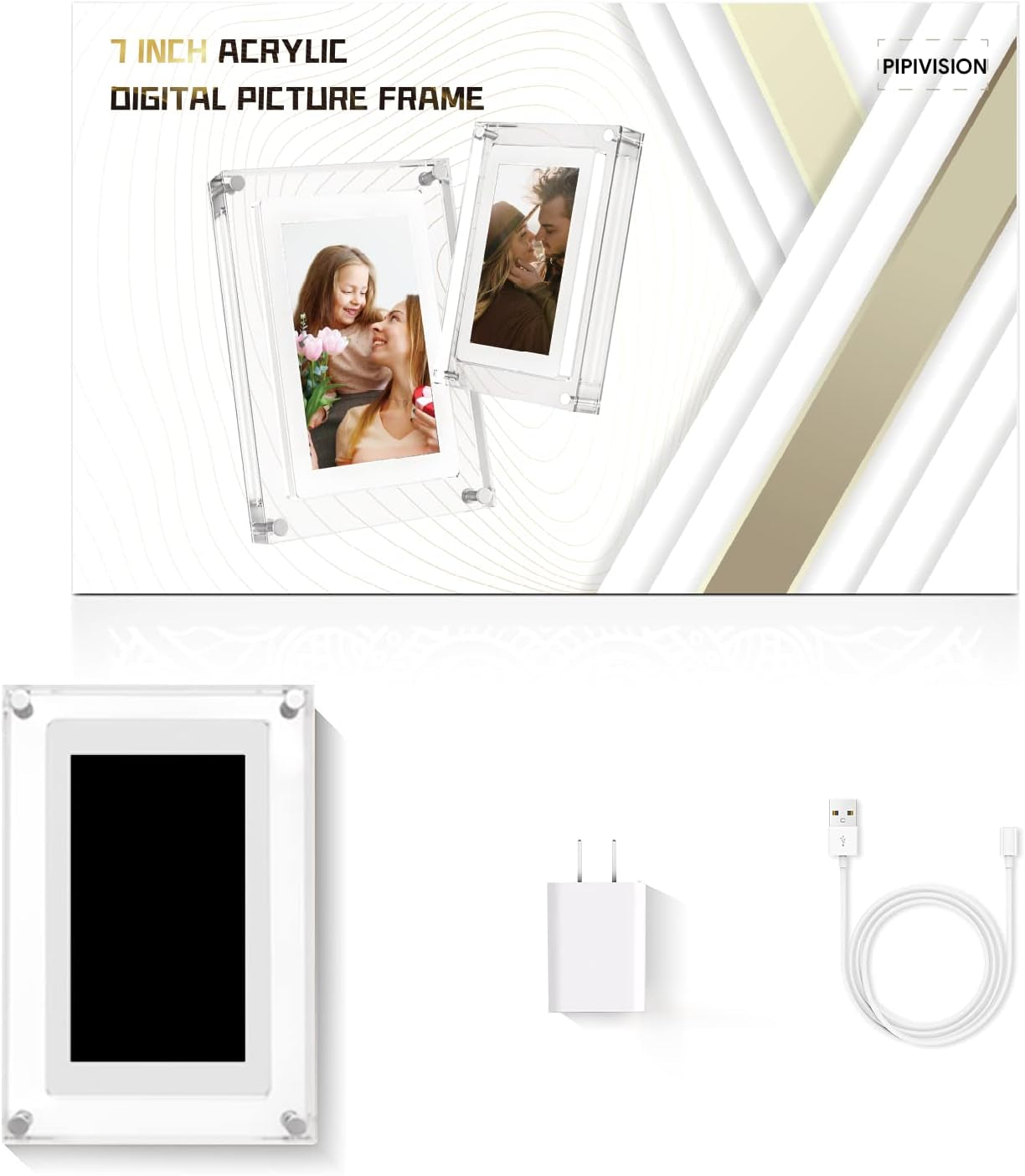 Enhance Your Memories with our 7 Inch Acrylic Digital Picture Frame - Store, Display, and Share Your Precious Moments!